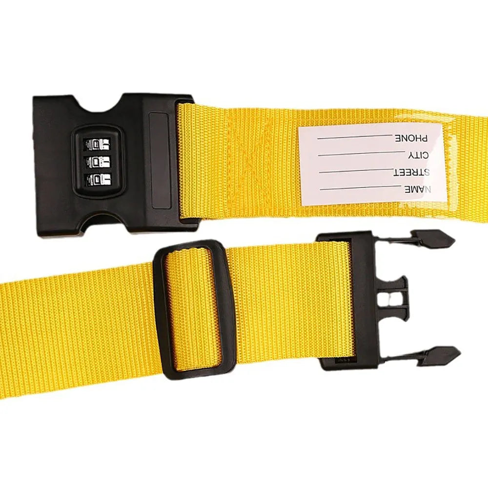 Vibe Geeks Locking Tsa Luggage Strap Straight Suitcase Fixed Binding Belt For Travel