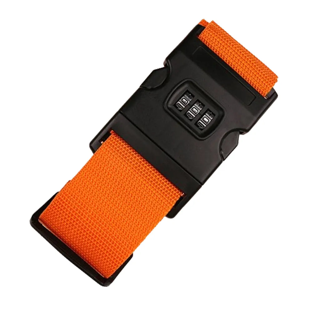 Vibe Geeks Locking Tsa Luggage Strap Straight Suitcase Fixed Binding Belt For Travel