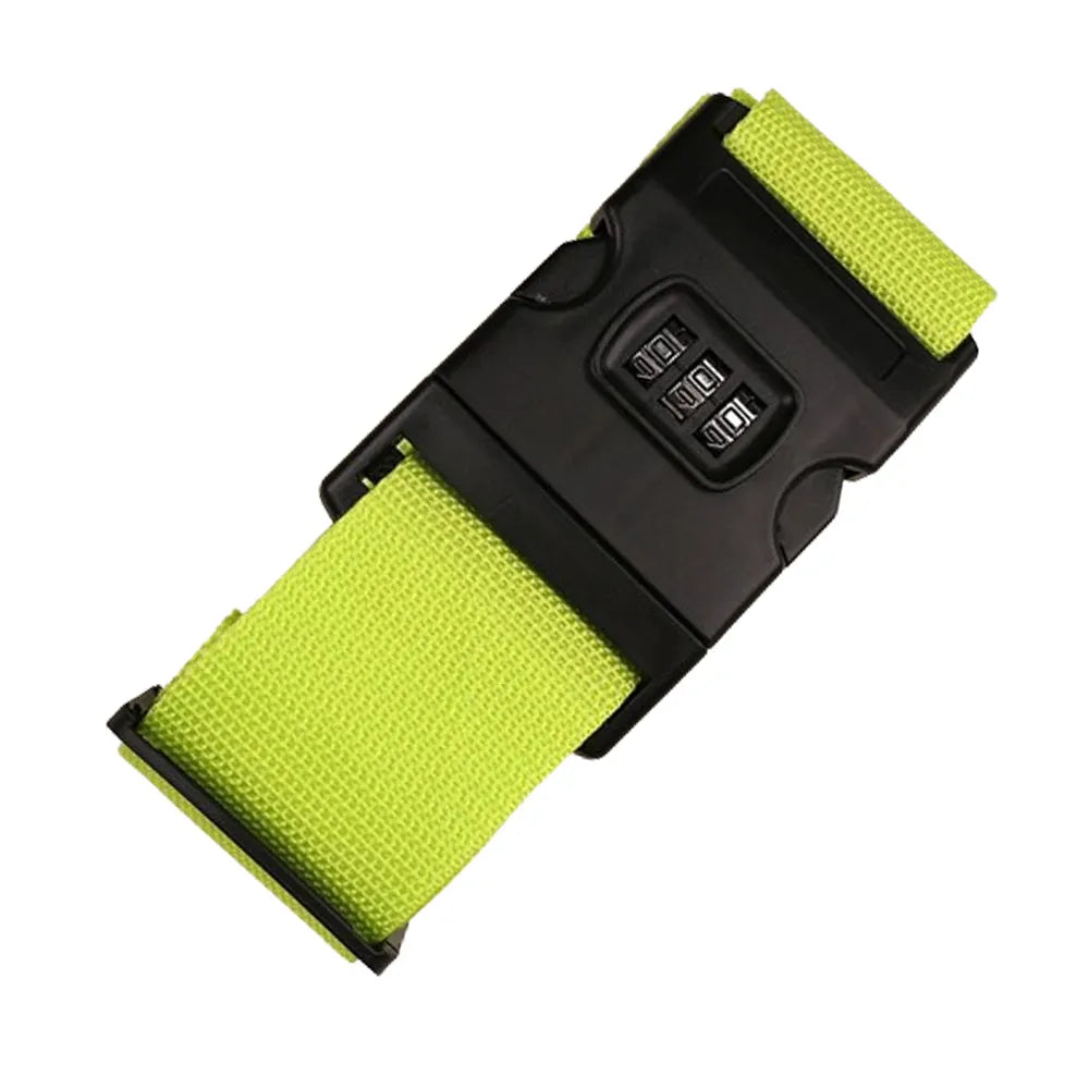 Vibe Geeks Locking Tsa Luggage Strap Straight Suitcase Fixed Binding Belt For Travel