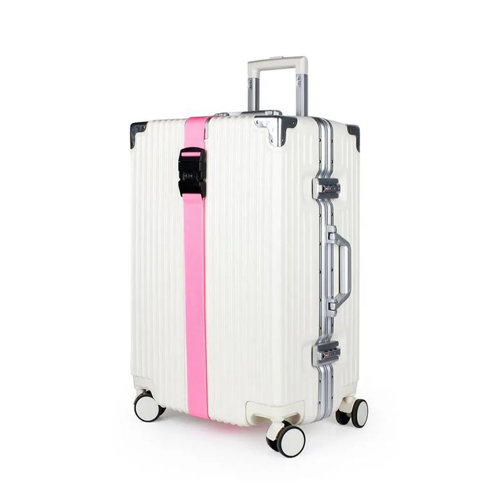 Vibe Geeks Locking Tsa Luggage Strap Straight Suitcase Fixed Binding Belt For Travel