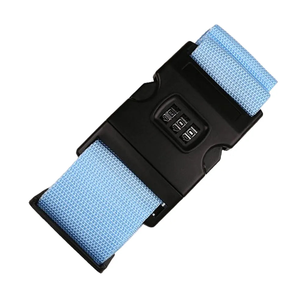 Vibe Geeks Locking Tsa Luggage Strap Straight Suitcase Fixed Binding Belt For Travel