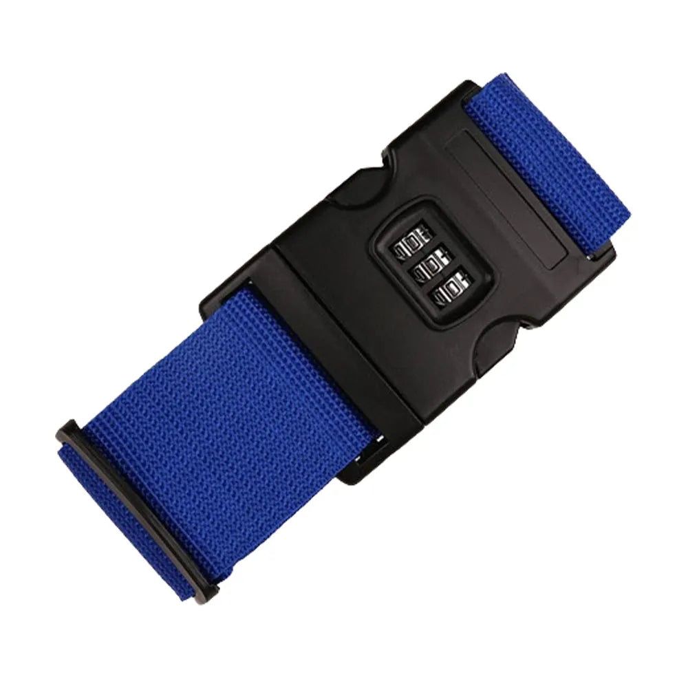 Vibe Geeks Locking Tsa Luggage Strap Straight Suitcase Fixed Binding Belt For Travel