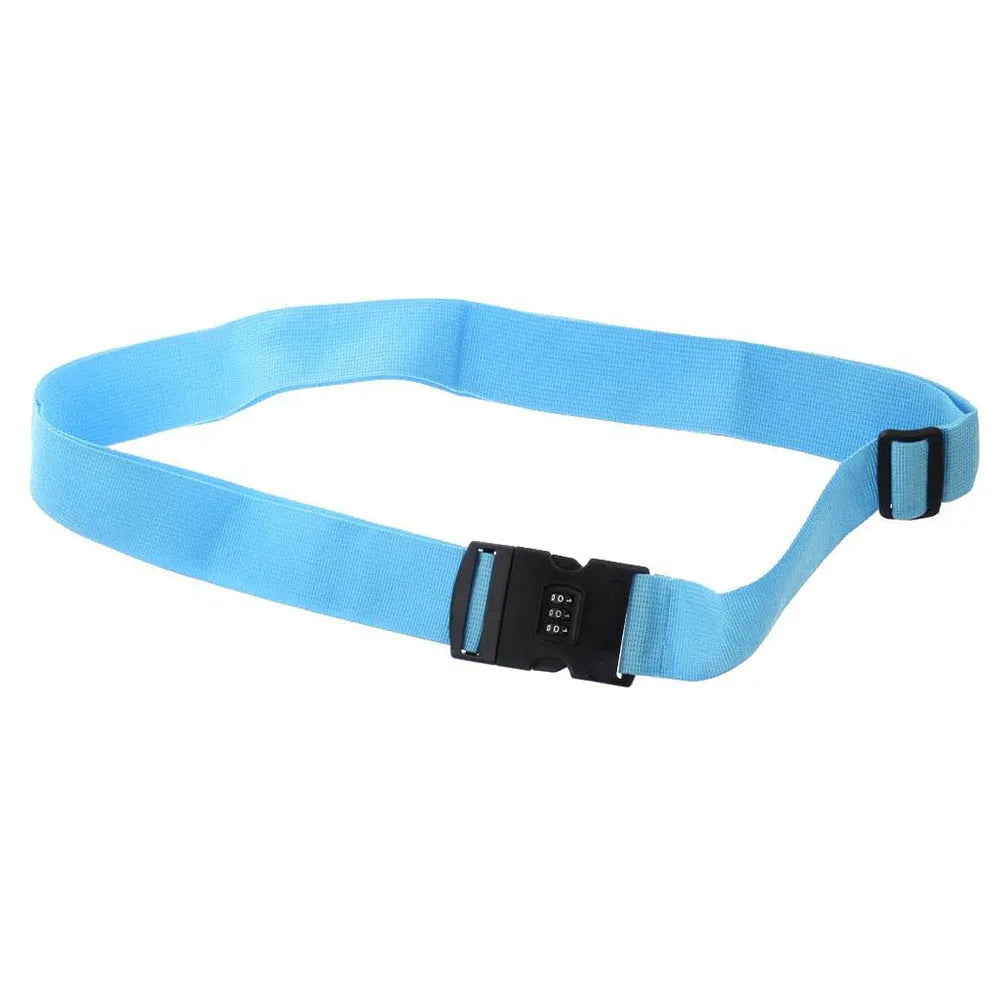 Vibe Geeks Locking Tsa Luggage Strap Straight Suitcase Fixed Binding Belt For Travel