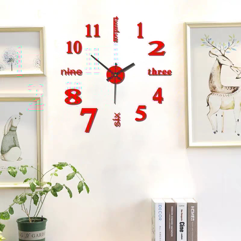 Afinmex™ 3D Wall Decal Decorative Clock