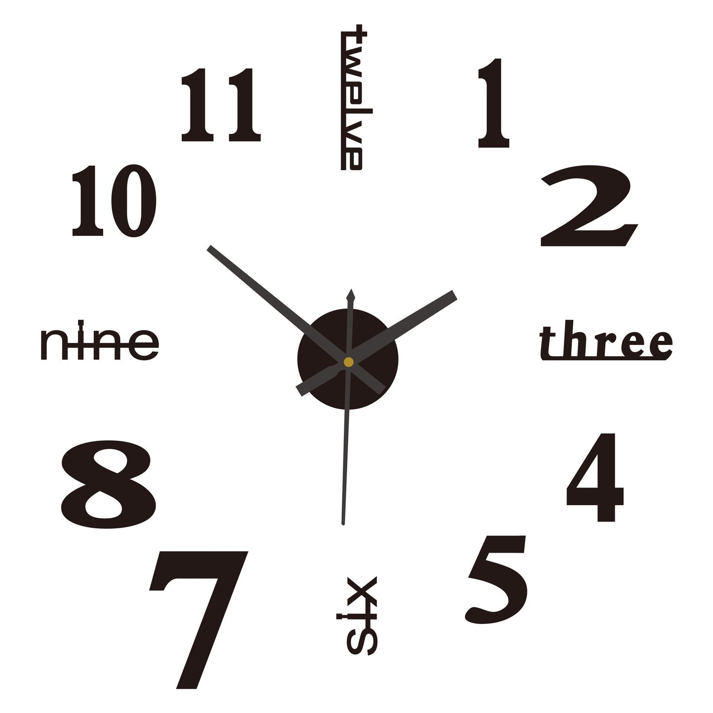 Afinmex™ 3D Wall Decal Decorative Clock