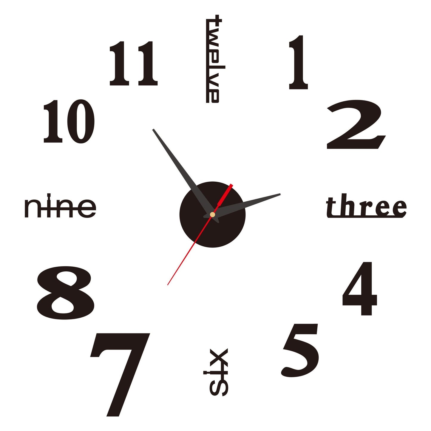 Afinmex™ 3D Wall Decal Decorative Clock