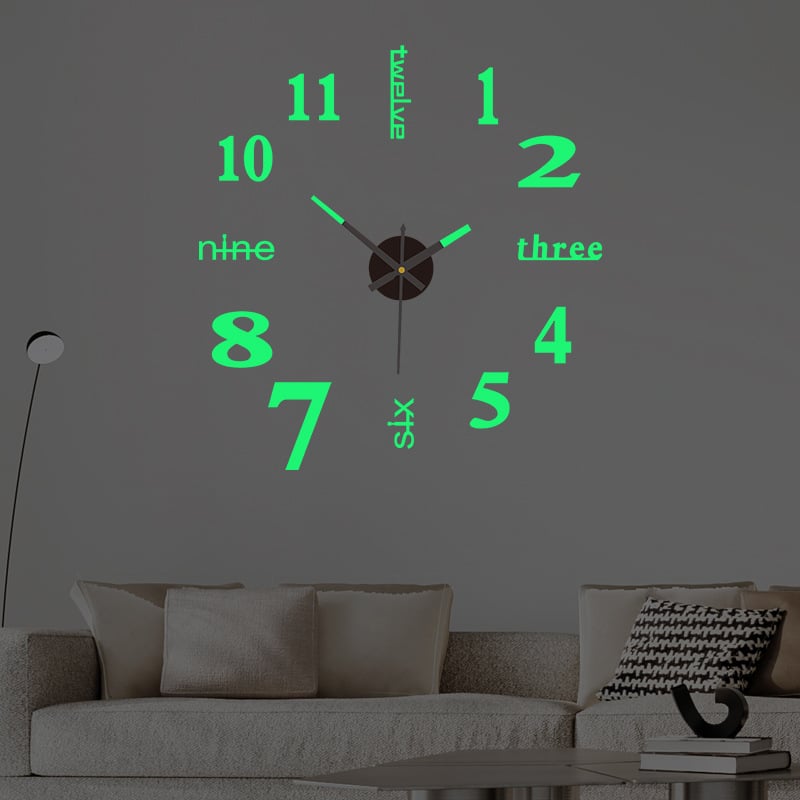 Afinmex™ 3D Wall Decal Decorative Clock