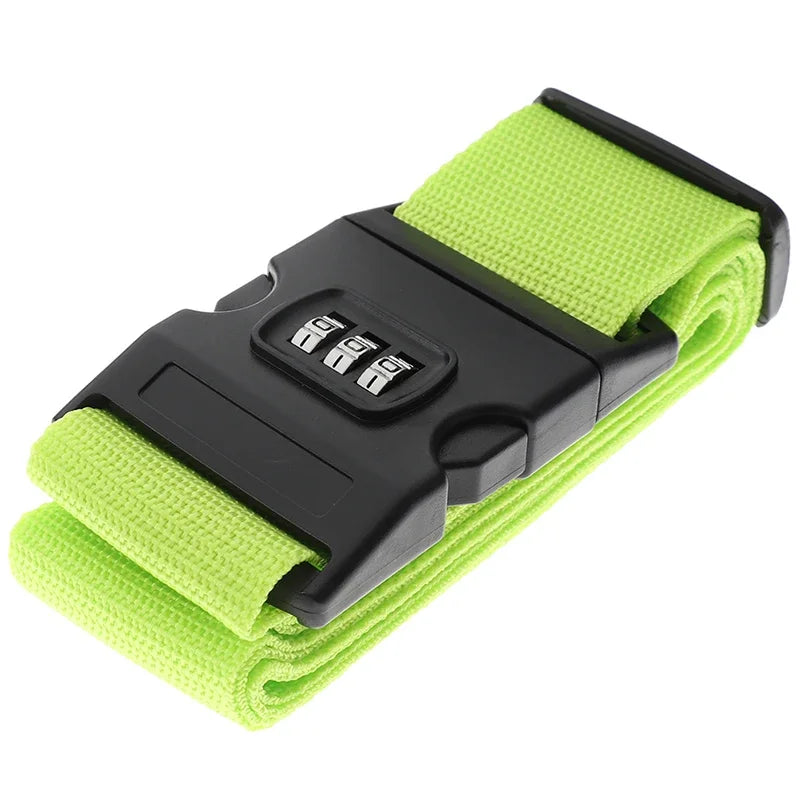 Vibe Geeks Locking Tsa Luggage Strap Straight Suitcase Fixed Binding Belt For Travel