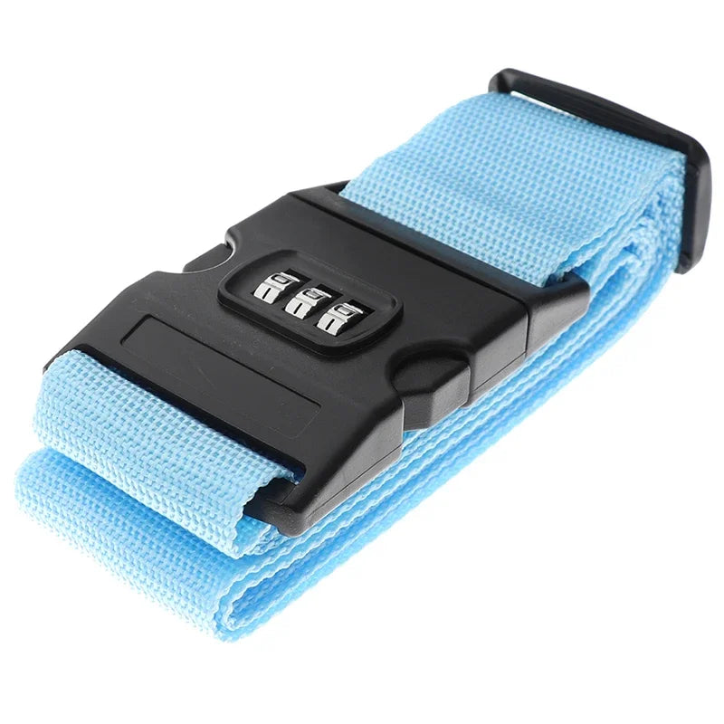 Vibe Geeks Locking Tsa Luggage Strap Straight Suitcase Fixed Binding Belt For Travel