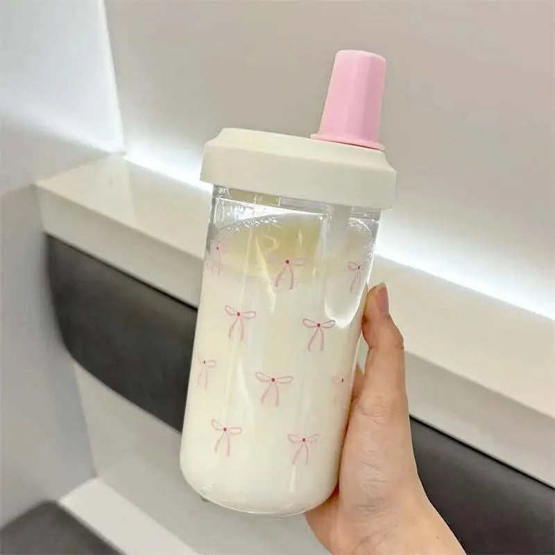Purple Bow Tumbler with Straw – Kawaii Bubble Tea Cup
