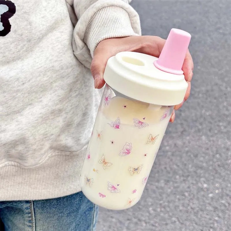 Purple Bow Tumbler with Straw – Kawaii Bubble Tea Cup