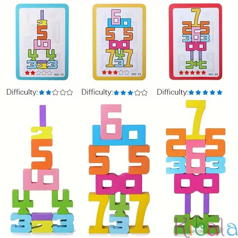 Stack & Learn: Wooden Montessori Number Blocks