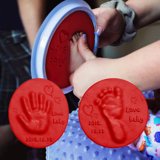 Baby Footprint Clay  Baby DIY Hand Print Footprint Imprint Baby Care Non-toxic Clay Kit Casting Parent-child Hand Ink Pad Toys