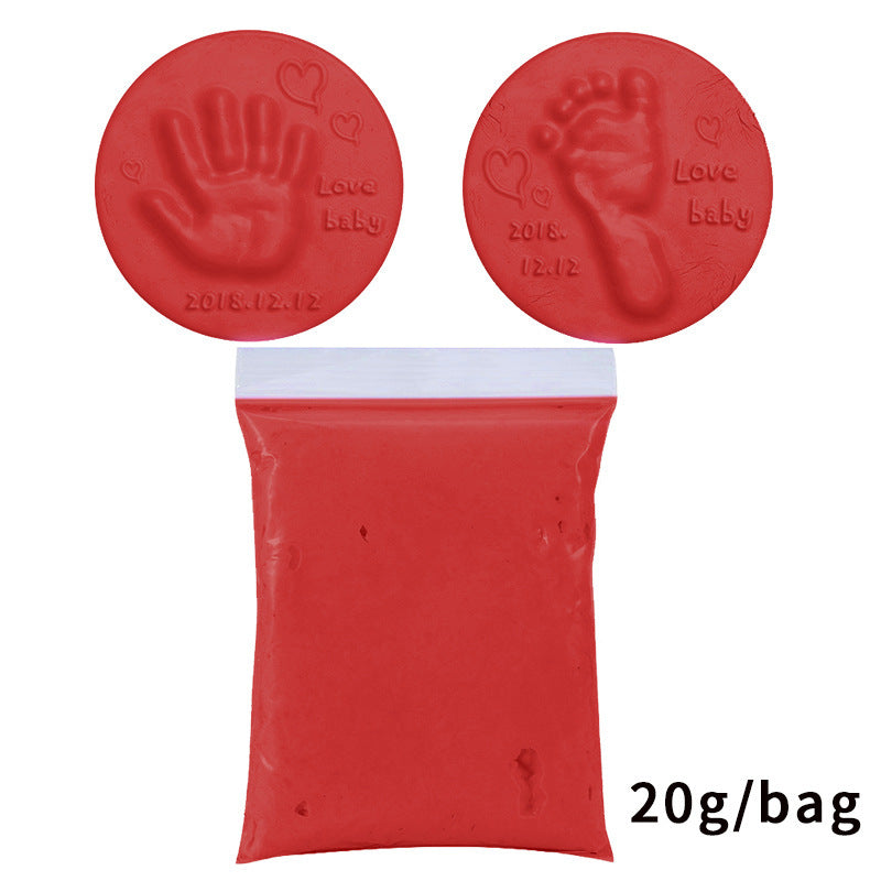 Baby Footprint Clay  Baby DIY Hand Print Footprint Imprint Baby Care Non-toxic Clay Kit Casting Parent-child Hand Ink Pad Toys