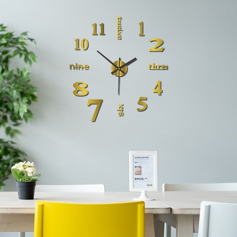Afinmex™ 3D Wall Decal Decorative Clock