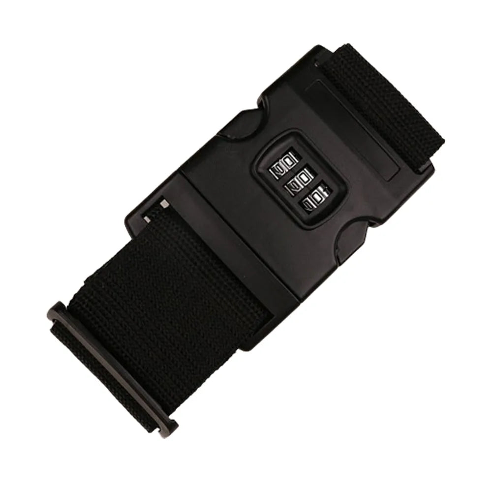 Vibe Geeks Locking Tsa Luggage Strap Straight Suitcase Fixed Binding Belt For Travel