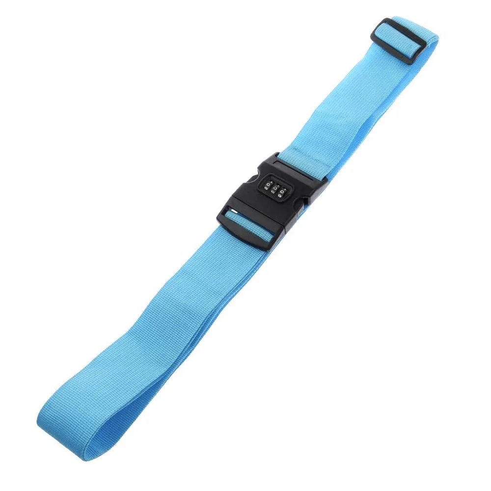Vibe Geeks Locking Tsa Luggage Strap Straight Suitcase Fixed Binding Belt For Travel