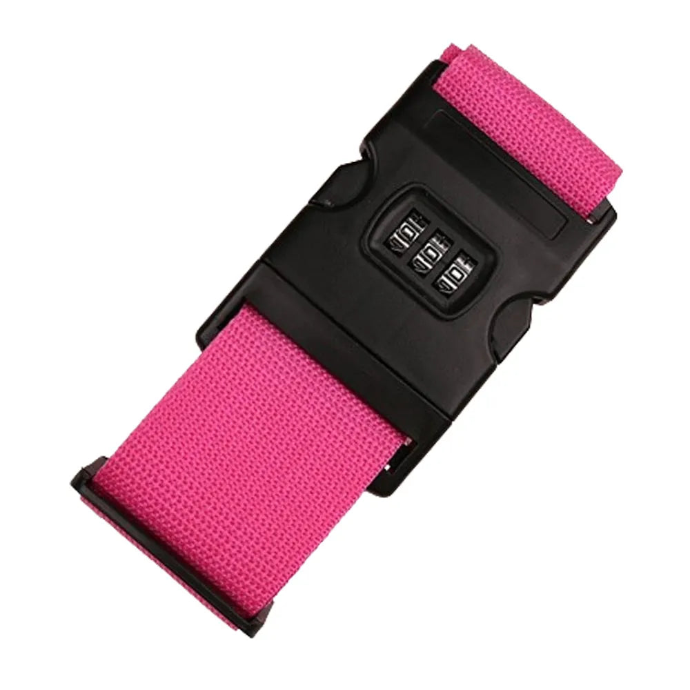 Vibe Geeks Locking Tsa Luggage Strap Straight Suitcase Fixed Binding Belt For Travel