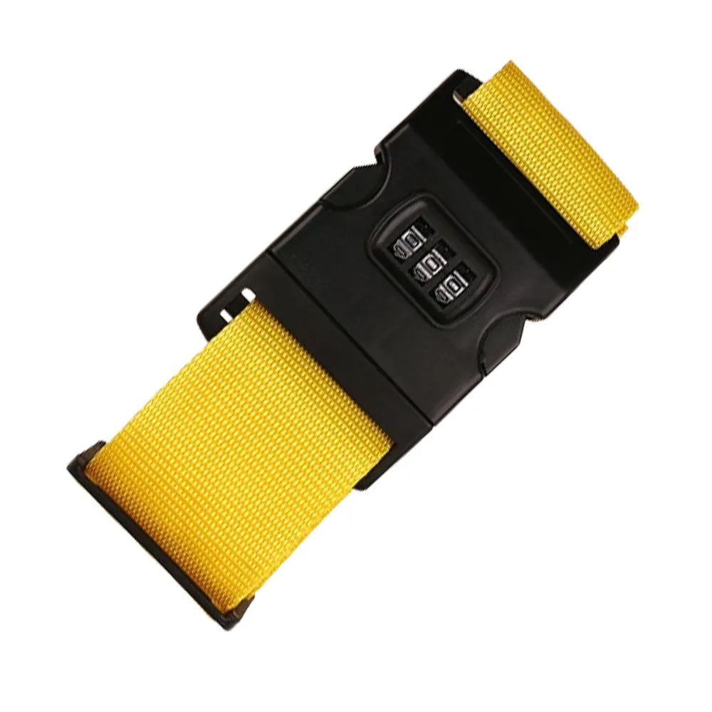 Vibe Geeks Locking Tsa Luggage Strap Straight Suitcase Fixed Binding Belt For Travel